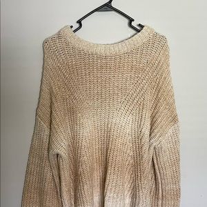 Cream two toned knitted sweater. XXL